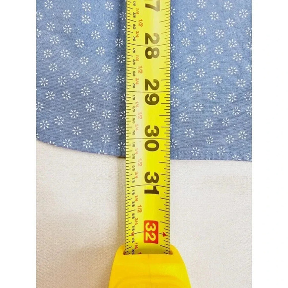 J. Crew Slim Stretch Size Large Men's Blue White Floral Button Down Long Sleeve - Picture 7 of 9